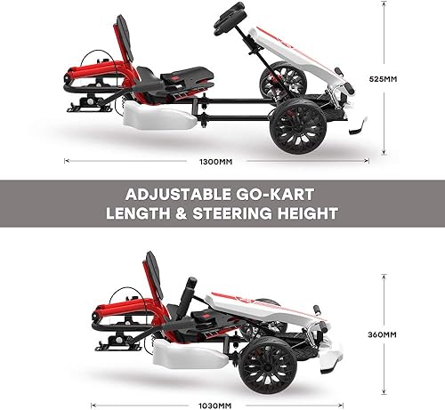 Miniatura 3 de HYPER GOGO Paquete de aeropatineta eléctrica y Gokart accesorio de aeropatineta Go Kart de 85 pulgadas longitud y altura ajustables pedal al aire
