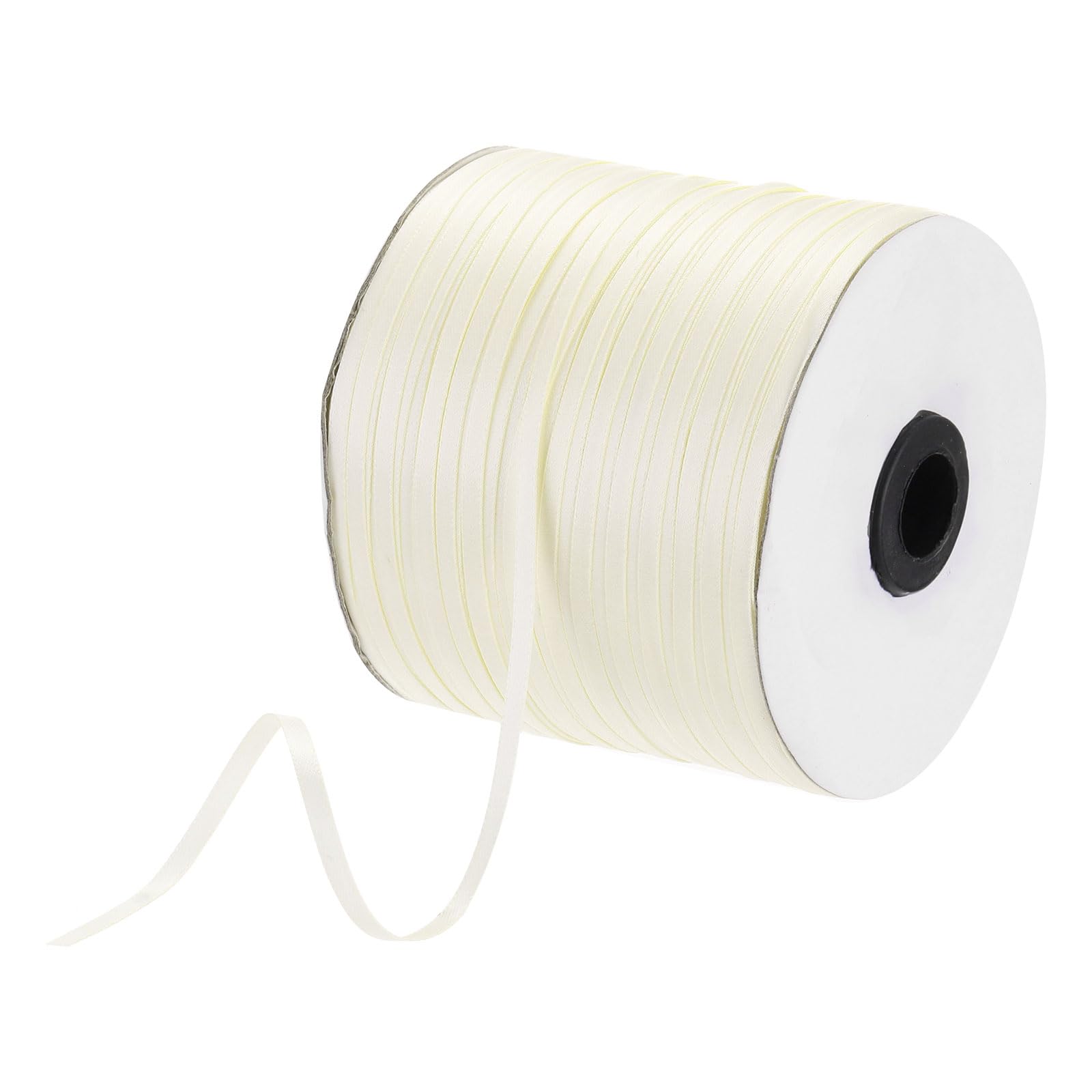 DMiotech 3mm Satin Ribbon 460m/1500ft Thin Double Face Fabric Grosgrain Ribbon for Gift Wrapping Floral Hair Flower Bouquet Cream White