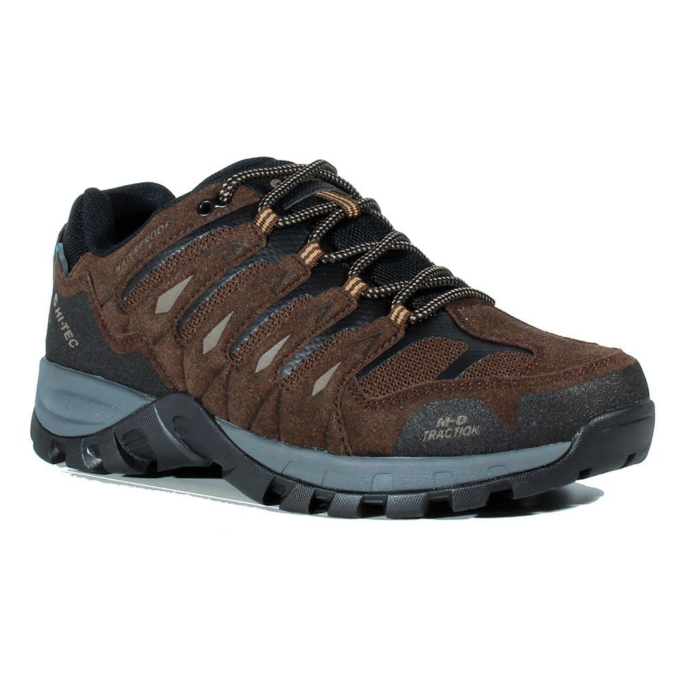 HI-TEC Corzo Low WP - Botas Trekking Hombre, Zapatillas Trekking, Impermeables, Transpirables, Ajuste Seguro, duraderas, cómodas, protección Adicional, excelente tracción, Ideales para Senderismo