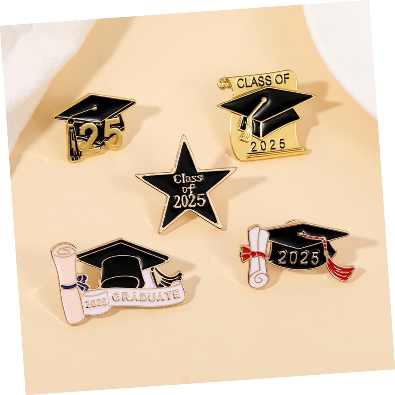 CALLARON 2025 Graduation Cap Brooch Lapel Pin for Women Doctor S Hat Accessory for Clothes Bags Hats Graduation Season - Image 4