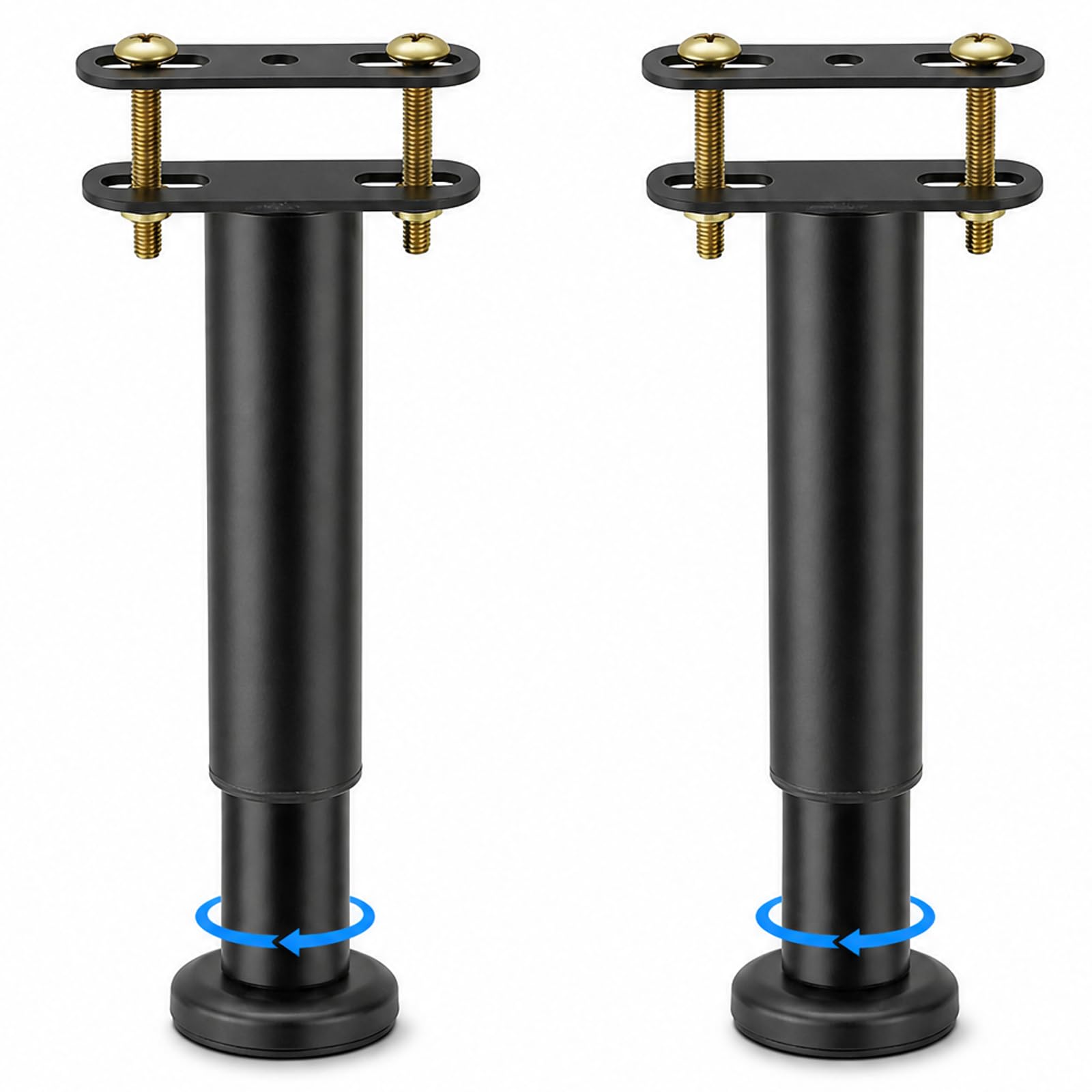 Anhoer 2Pcs Adjustable Bed Legs 18-32cm, Heavy Duty Metal Centre Slat Support Feet, Retractable Furniture Replacement Legs for Wooden Bed Frames, Sofas & Cabinets
