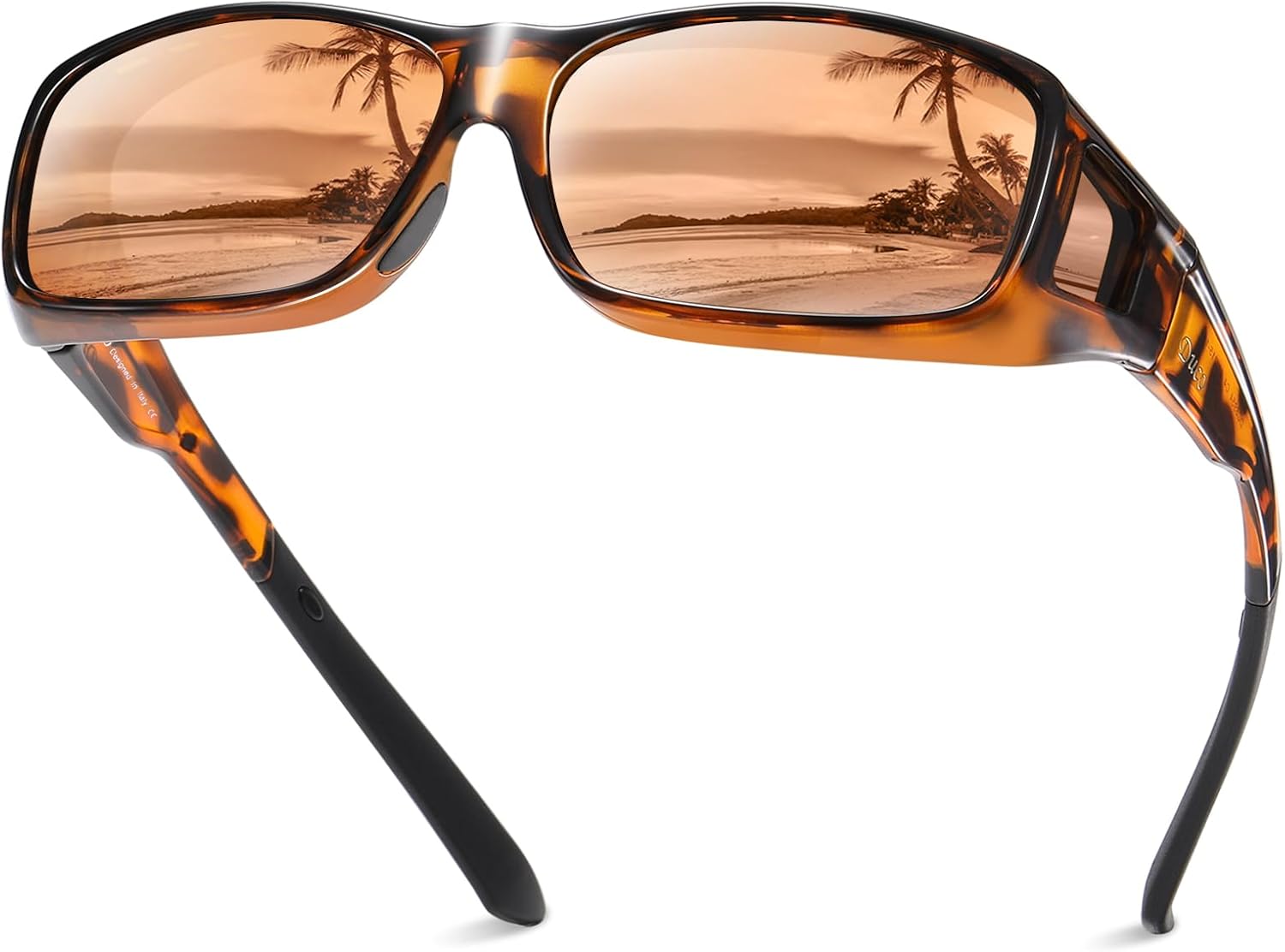 DUCO Polarized Wraparound Fitover Glasses Wear Over Sunglasses for Men Women UV Protection Sun Glasses 8954