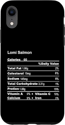 Funda divertida para iPhone XR Lomi Salmon Acción de Gracias Nutricional