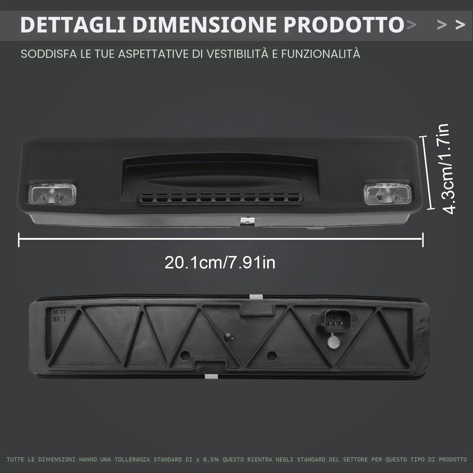 Maniglia per bagagliaio posteriore 1345309 con microinterruttore – per Fiesta MK7 Focus MK3/MK4 C-Max | Maniglia per portellone posteriore