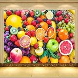 Fruit Party Wall Mural, 3D Oranges Grapes Photo Wallpaper, Home Decor TV Background Large Art Wall P
