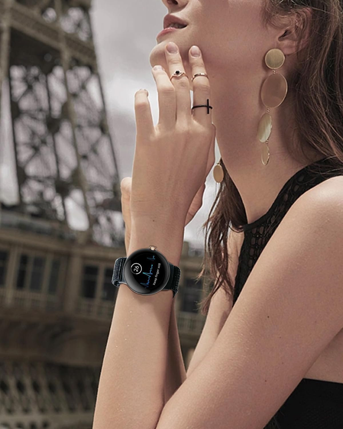 SimpleThings Nylonowy pasek do zegarka Google Pixel Watch 2/1/3, 41 mm, regulowany, oddychający, miękki, lekki pasek sportowy do zegarka Google Watch dla mężczyzn i kobiet
