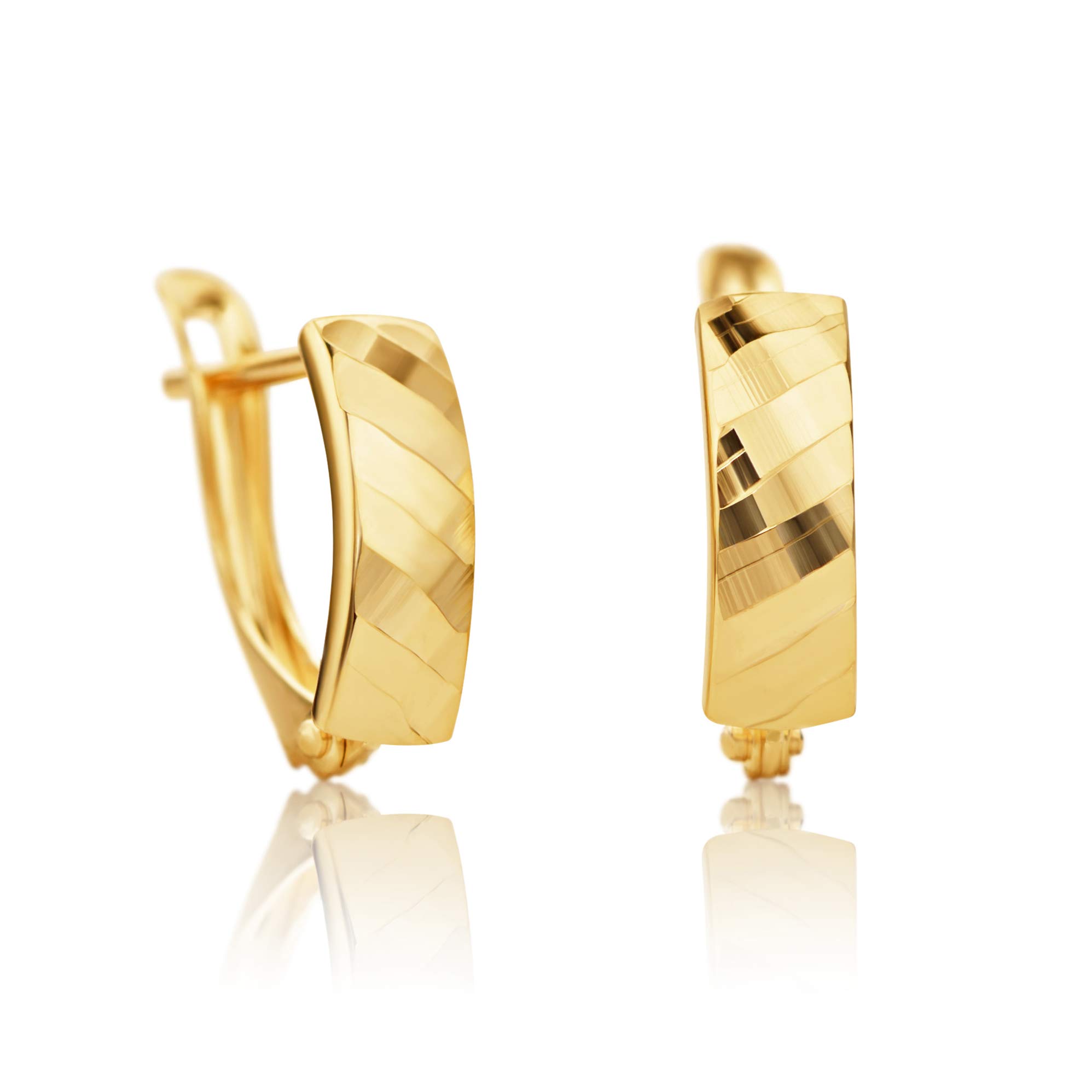 Pendientes de aro de oro amarillo 585 de 14 quilates – EP02