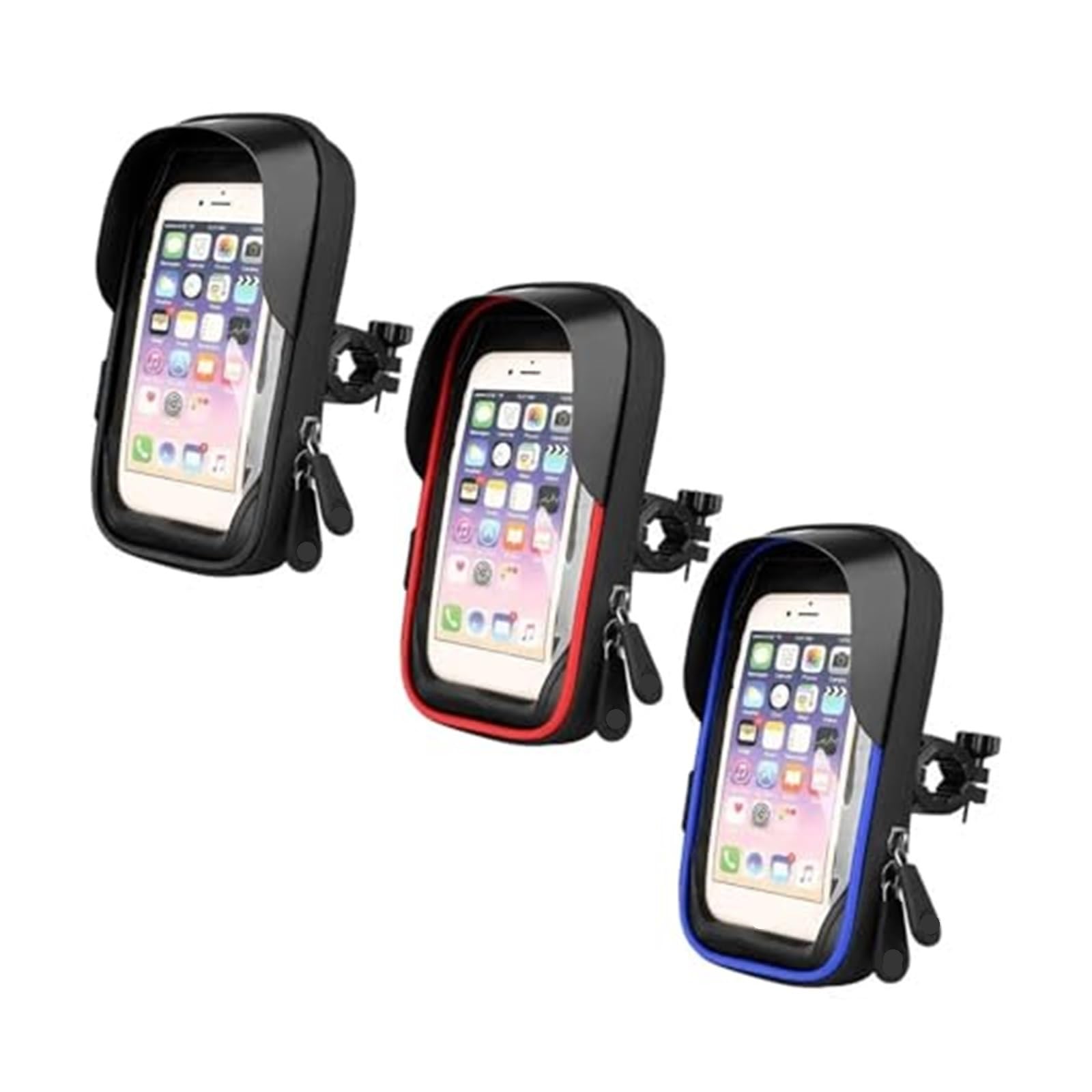 Soporte teléfono Bicicleta Motocicleta Móvil Soporte para Manillar Bolsa De Montaje Funda Impermeable Bolsa para Bicicleta Soporte para Teléfono Soporte Navegación Cubierta 2021(Black)