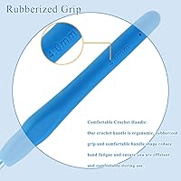 Vista 4 de Gancho de ganchillo para principiantes de 0.157 in, mango ergonómico para manos artríticas, agujas de tejer cómodas y suaves para bricolaje hecho a
