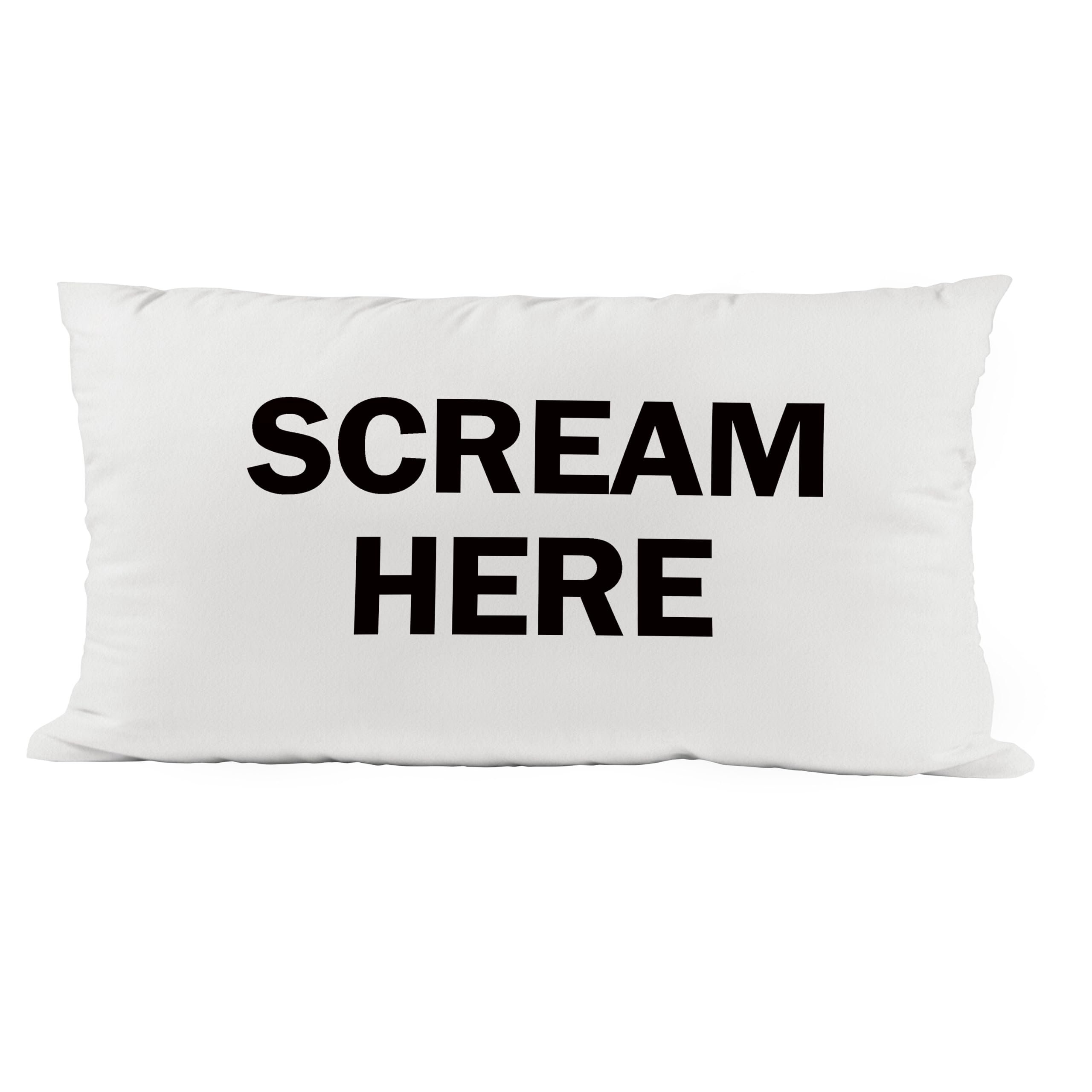 ZNGFON Scream Here Funny Weird Decor Throw Pillow Covers 12x20,Funky Throw Pillow Covers Colorful Office Decor(White 08), CW766 — image 1