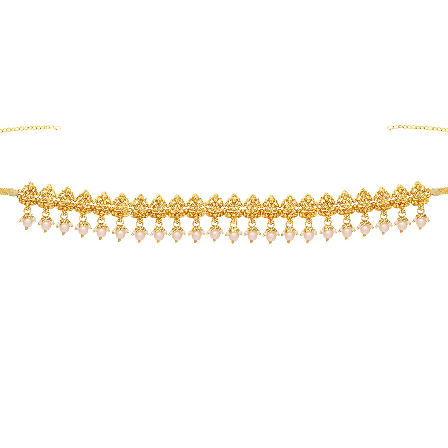 Classy Temple Gold Plated Pearl Kamarband For Women (KB103228)