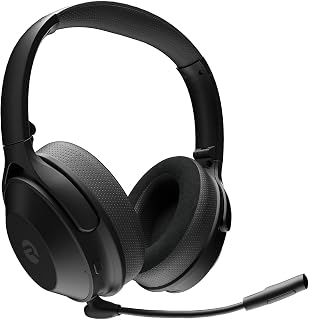 Raycon The Work Bluetooth Wireless Headphones with Detachable Mic, Active Noise Cancellation, 32 Hours of Battery, Memory Foam Cushions, with Talk, Text, and Play, Bluetooth 5.0 (Black)