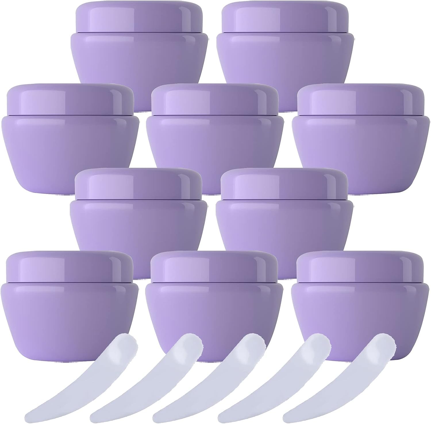 KRXSOBNV Cosmetic Jars, Pack of 20,Plastic Cream Jars Cosmetic Pots, Mushroom Shape Containers Storage Pot for Travel(Purple,5ml)