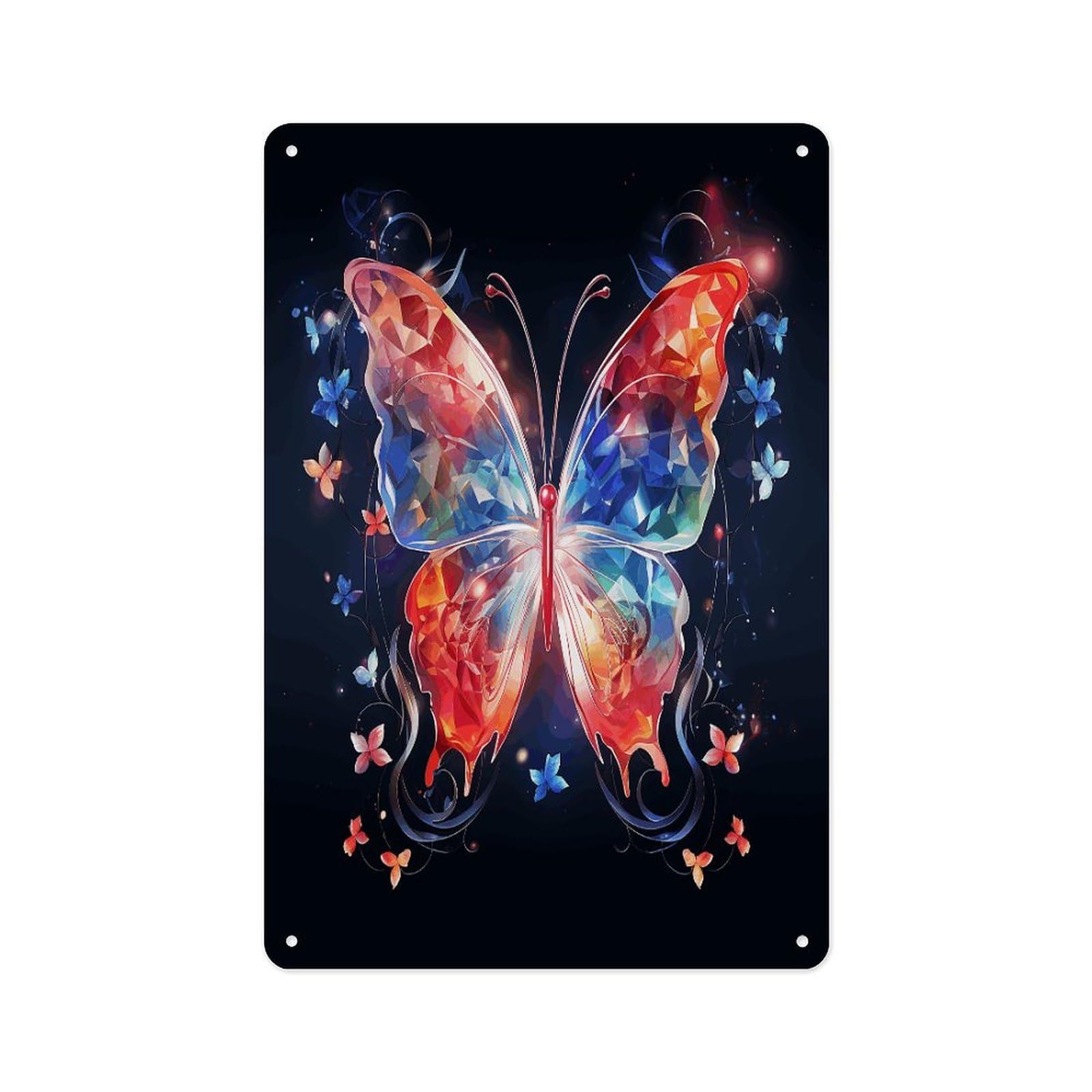 Fekiloot Style Musica Butterfly Wall Decor Metal Signs Tin Signs Poster