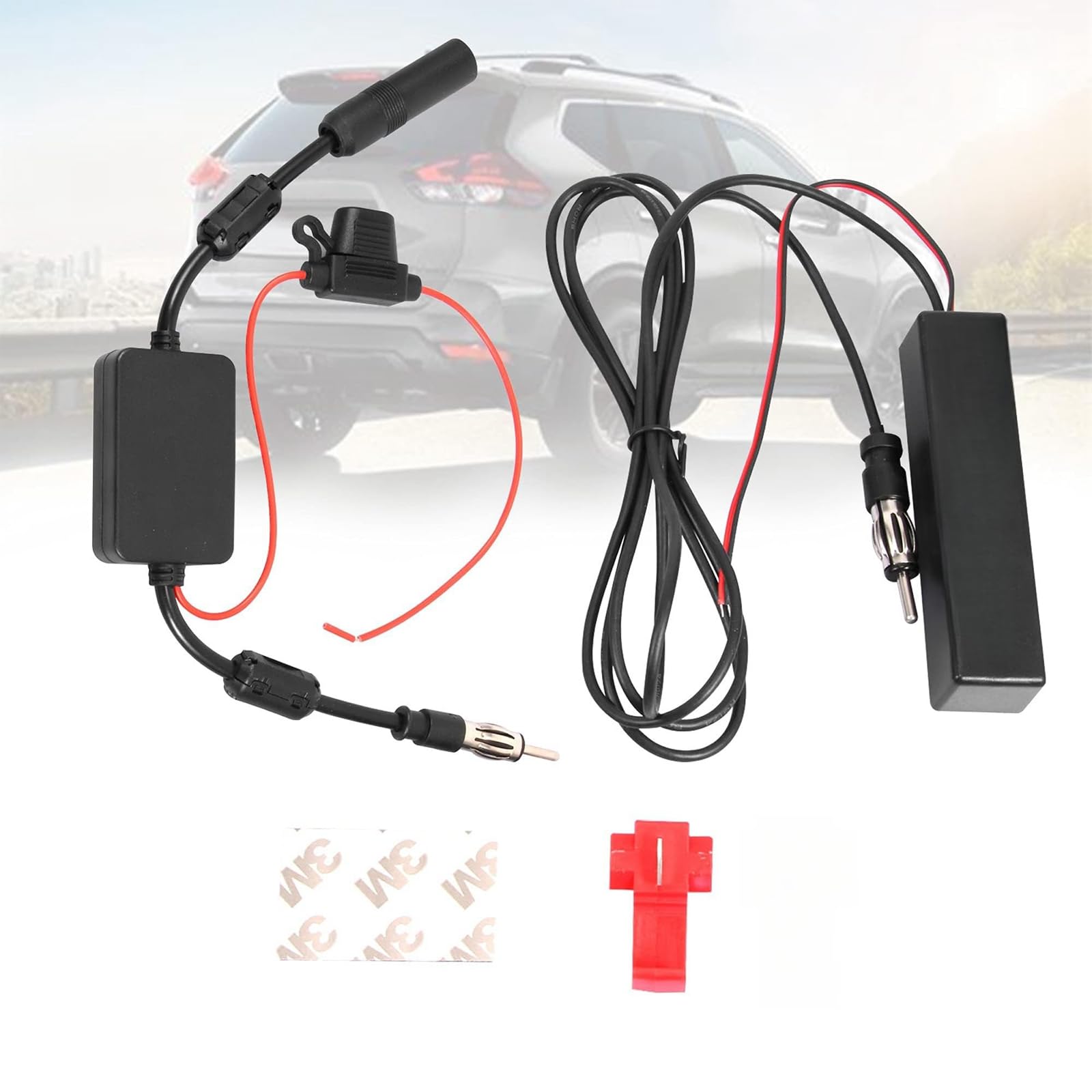 THE WHITE SHOP 12V Car Antenna Booster Stereo FM AM Radio Signal Amplifier Amp for Car Vehicle Truck Boat Marine Accessories FM Amplifier Audio Radio Stereo Media Head Unit