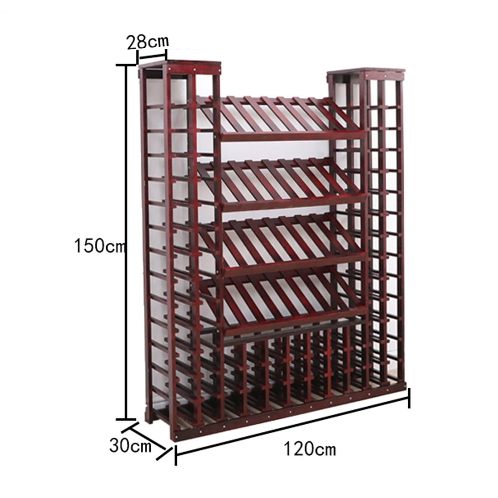 Wine rackSolid Wood Floor-Standing Wine Cooler - Sturdy and Durable Wine Bottle Rack/Cabinet for Bar, Living Room, or Tavern - Wine Decor Display Rack (Wood Color)