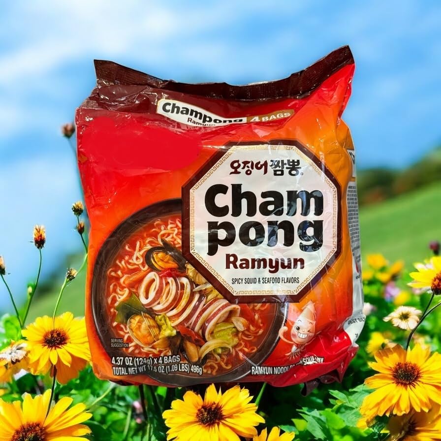 Amazon.com: Korean Instant Noodles (2 CASE SET, CHAMPONG SPICY