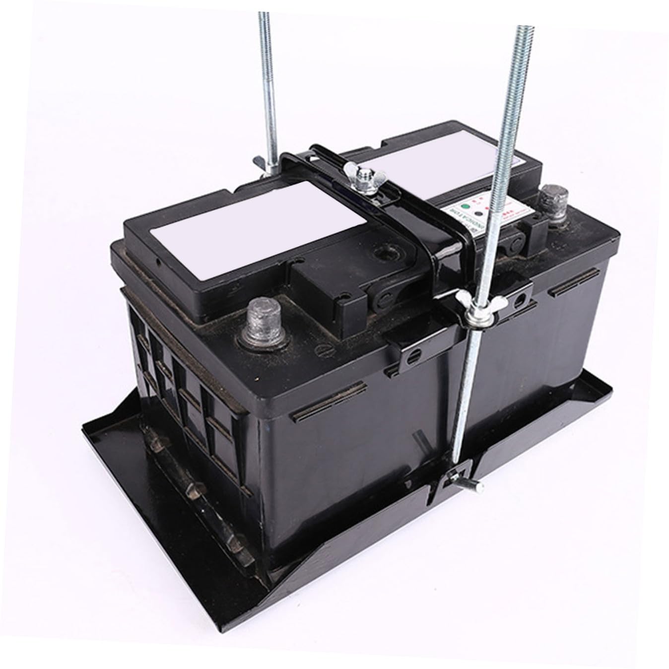 Support de Fixation en Fer Noir 1 Set pour Batterie de Voiture