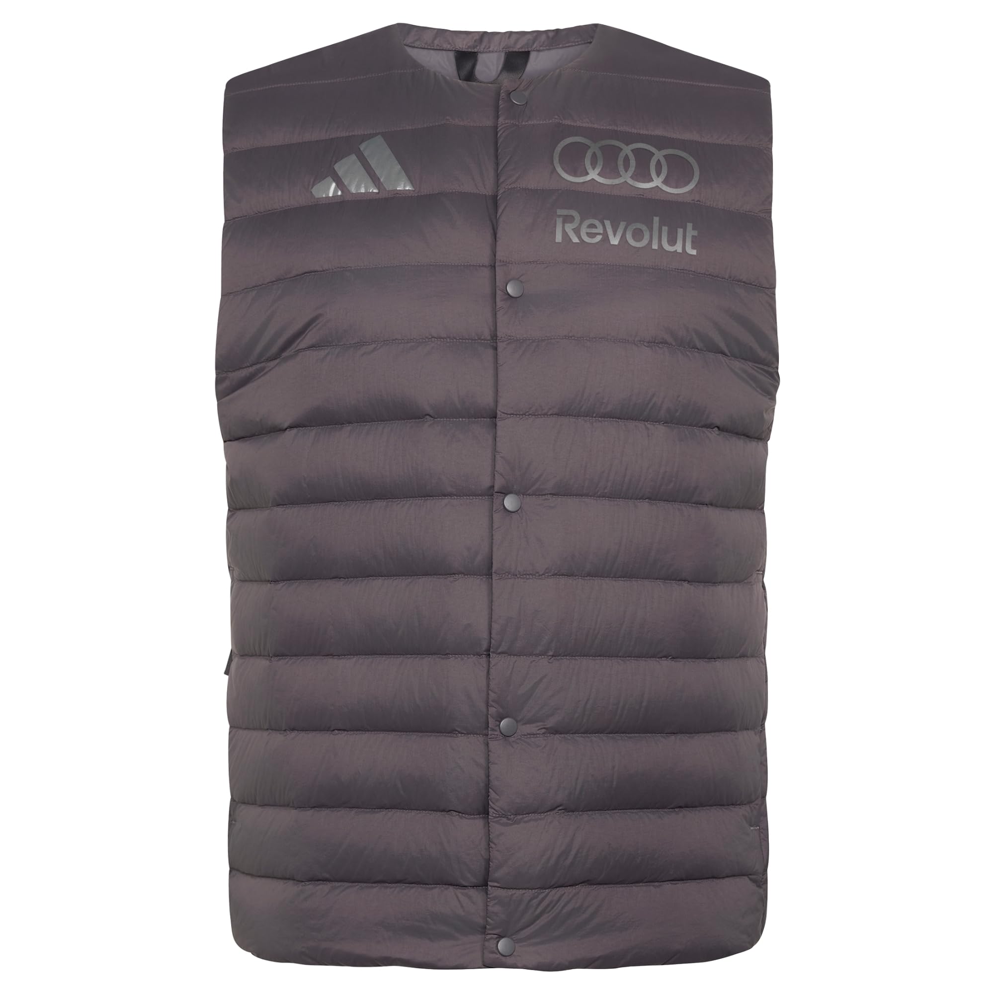 adidas Men's Audi Revolut Formula One Team 2026 Engineers & Marketing Padded Vest Coat, grey strata, M