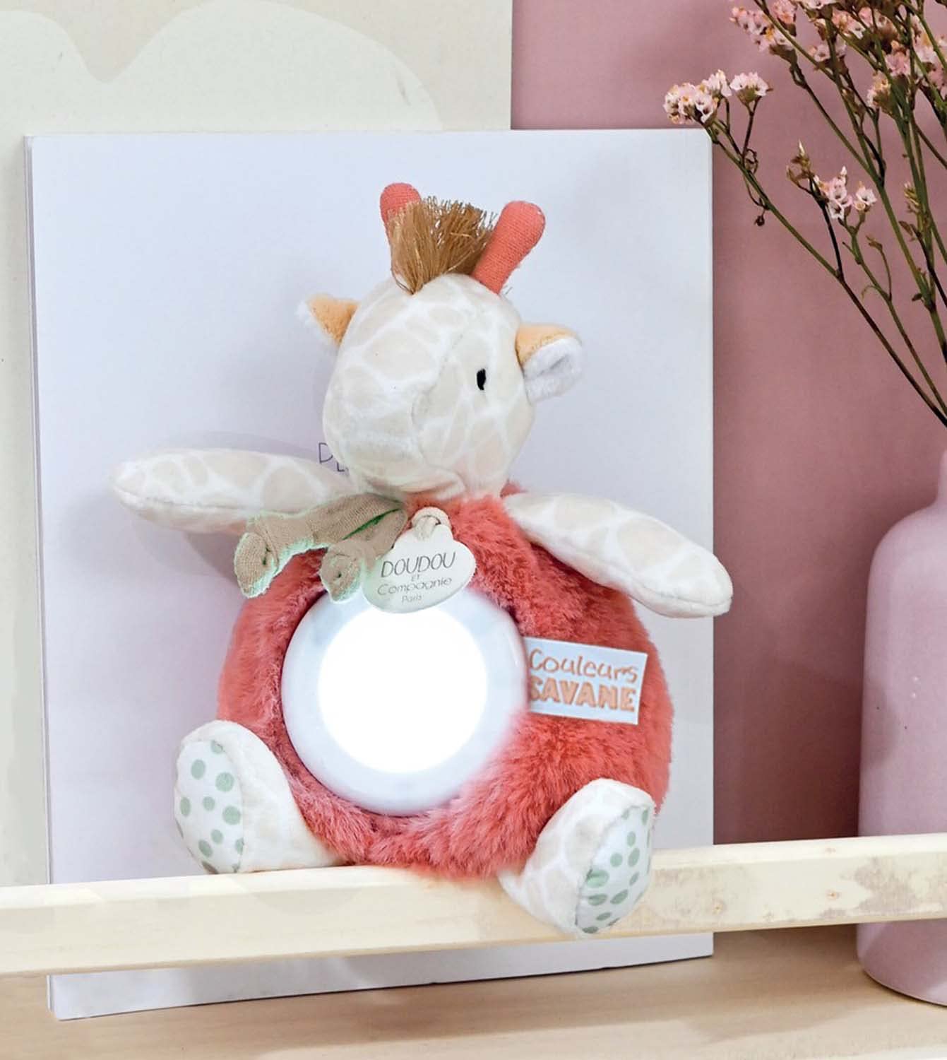 Doudou et Compagnie - Couleurs Savane - Veilleuse Girafe- Beige - 15cm - Cadeau Naissance - DC4075 - 4