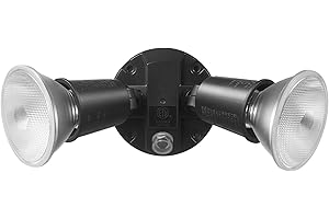 Globe Electric 240W Black Hardwired Automatic Dusk to Dawn Security Flood Light