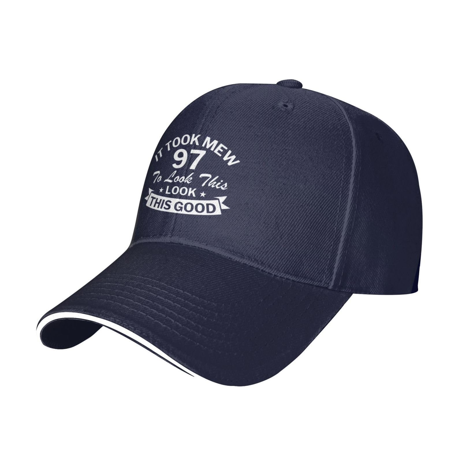 KWQDOZF It Took Me 97 Years to Look This Good Hat 97th Birthday Hat for Men Women 2024 Baseball Cap Navy Blue