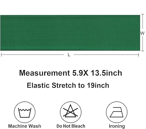 Miniatura 7 de Paquete de 100 bandas para sillas de color verde esmeralda, bandas de elastano verde oscuro para decoración de recepción de Navidad, lazos para