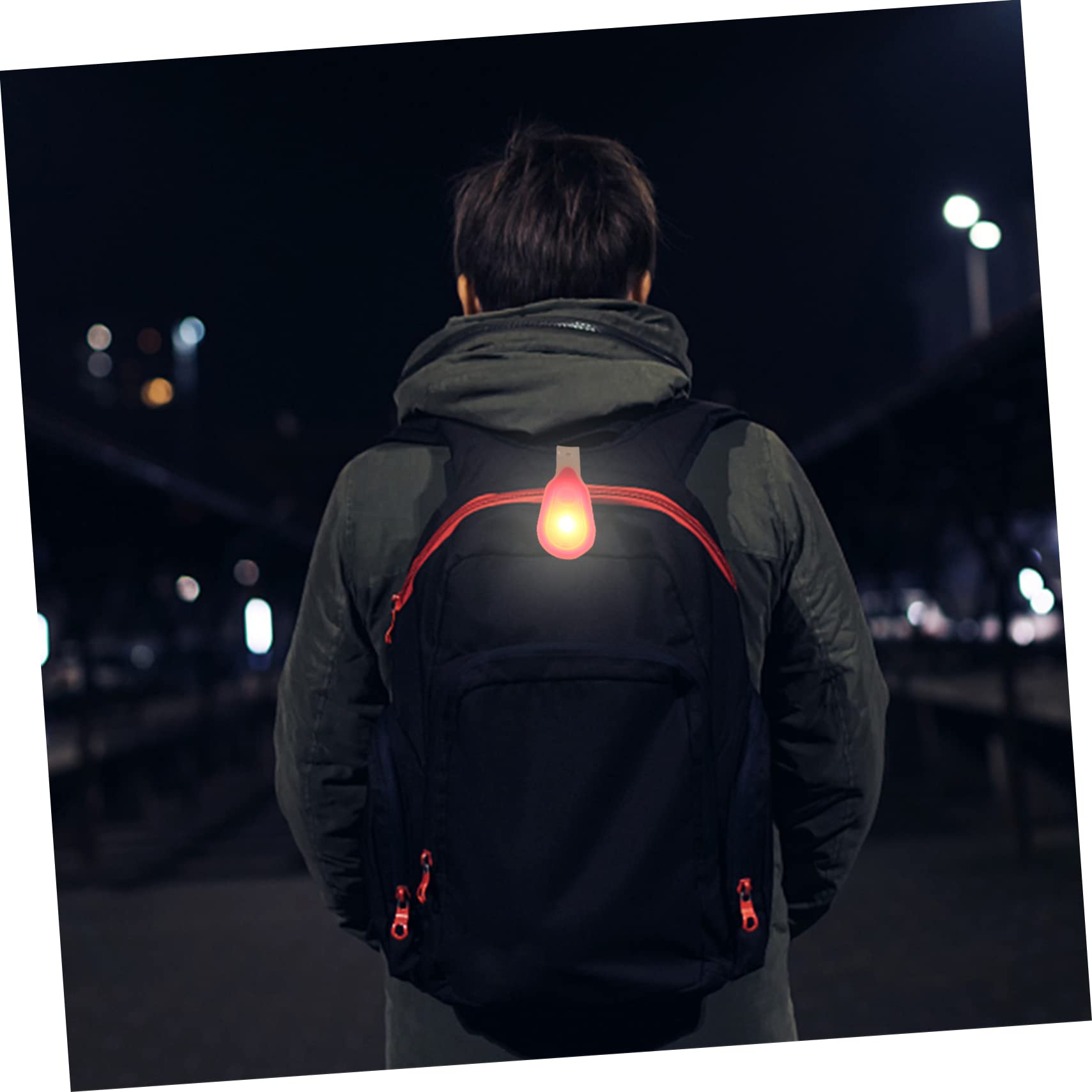 POPETPOP 2-Pack Clip Lights for Running Reflective Gear for Runners Rechargeable Clip Light Portable for Camping Night Running Safety