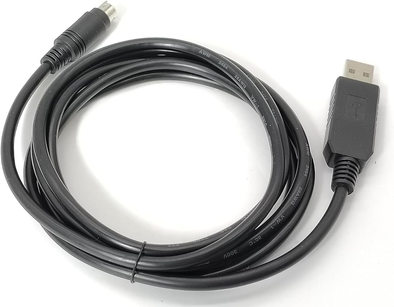 USB to MD6 6-Pin Round Connector Cable 1.8 Meters for L-S L-G XGB-XBC XGK XEC PLC RS232 Programming Wires