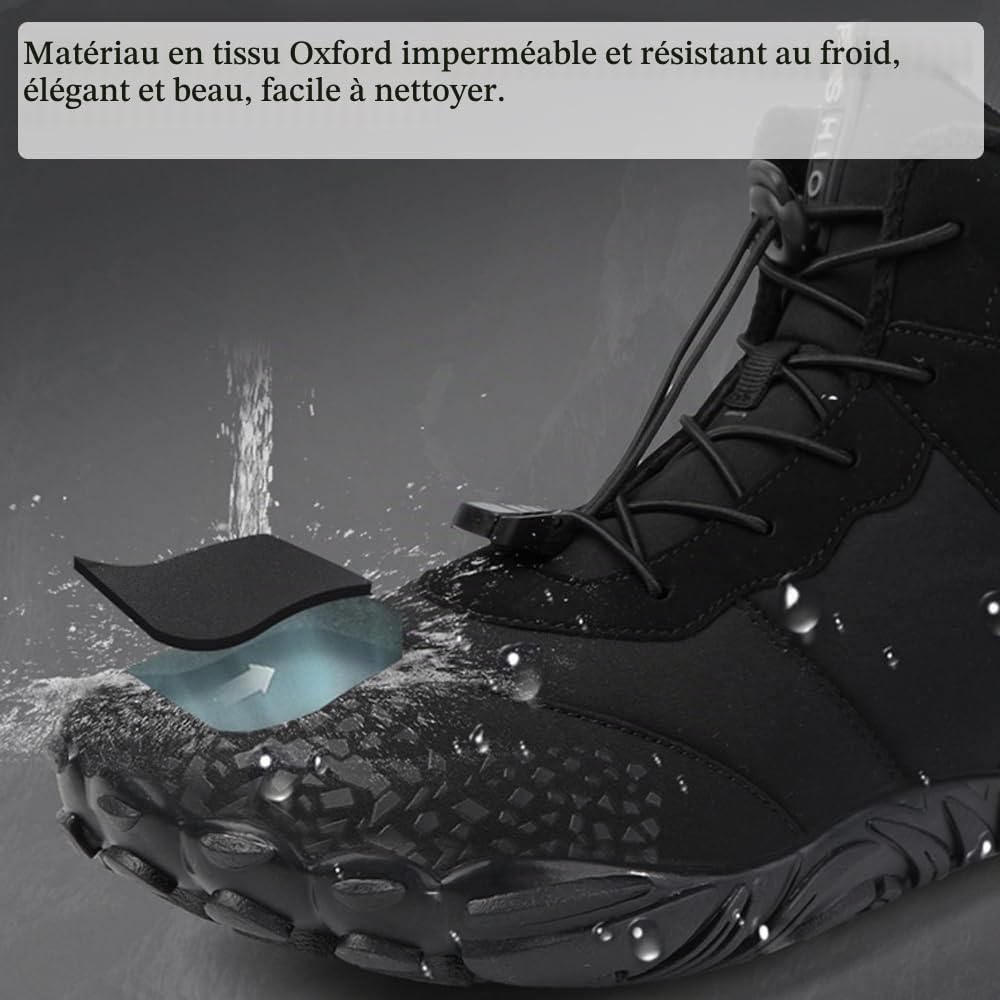 Chaussures pieds nus d'hiver, chaussures pieds nus pour homme et femme, automne et hiver, imperméables, chaussures pieds nus