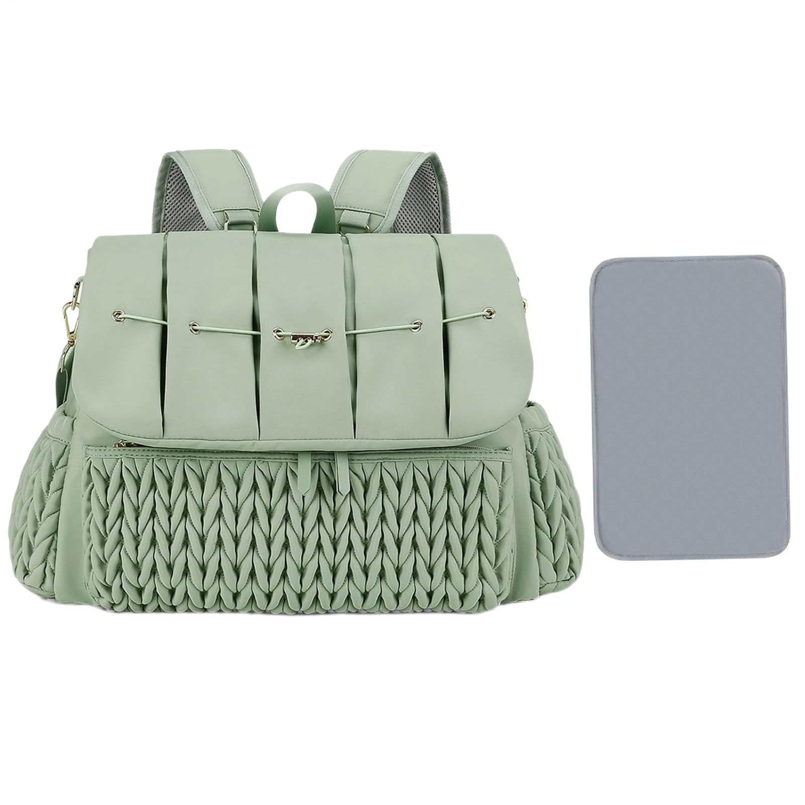 Borsa per pannolini, zaino per pannolini | Zaino per fasciatoio | da viaggio di maternità con fasciatoio, mamma di grande capacità per biberon, giocattoli, a, verde, Se référer au descriptif