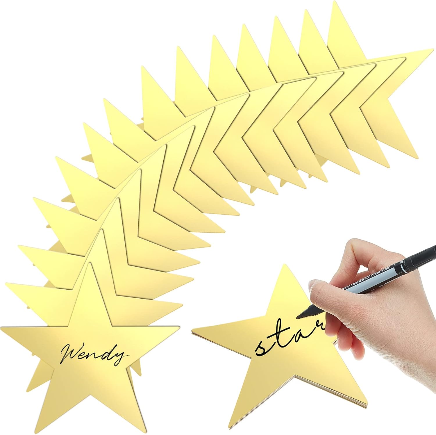36 Estrellas Doradas De Papel Para Decoración - 11 Pulgadas, Doble Cara, Ideal Para Fiestas Y Clases
