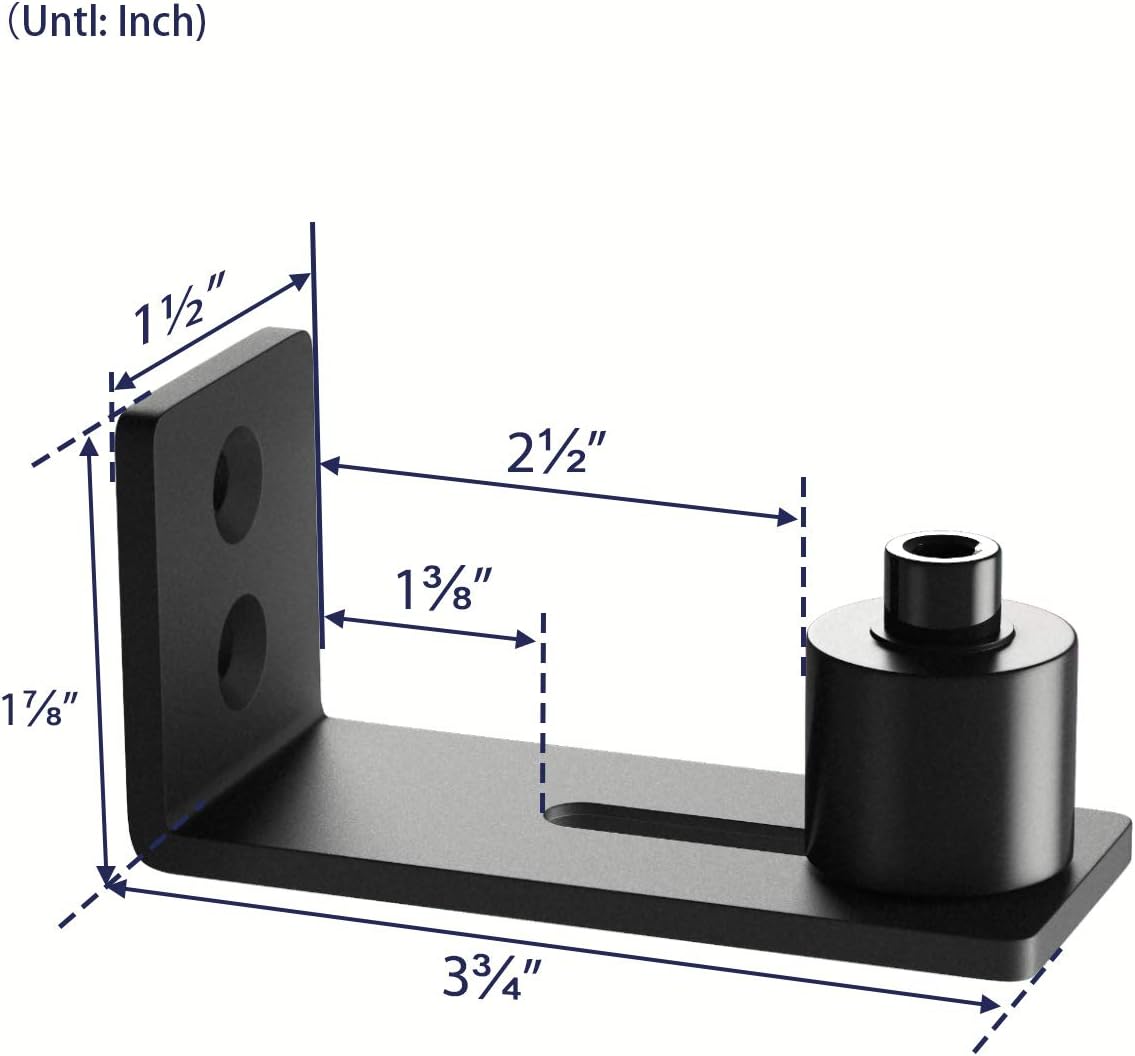 SMARTSTANDARD Sliding Barn Door Bottom Adjustable Floor Guide Floor Guide Roller (Black) 2 PCS