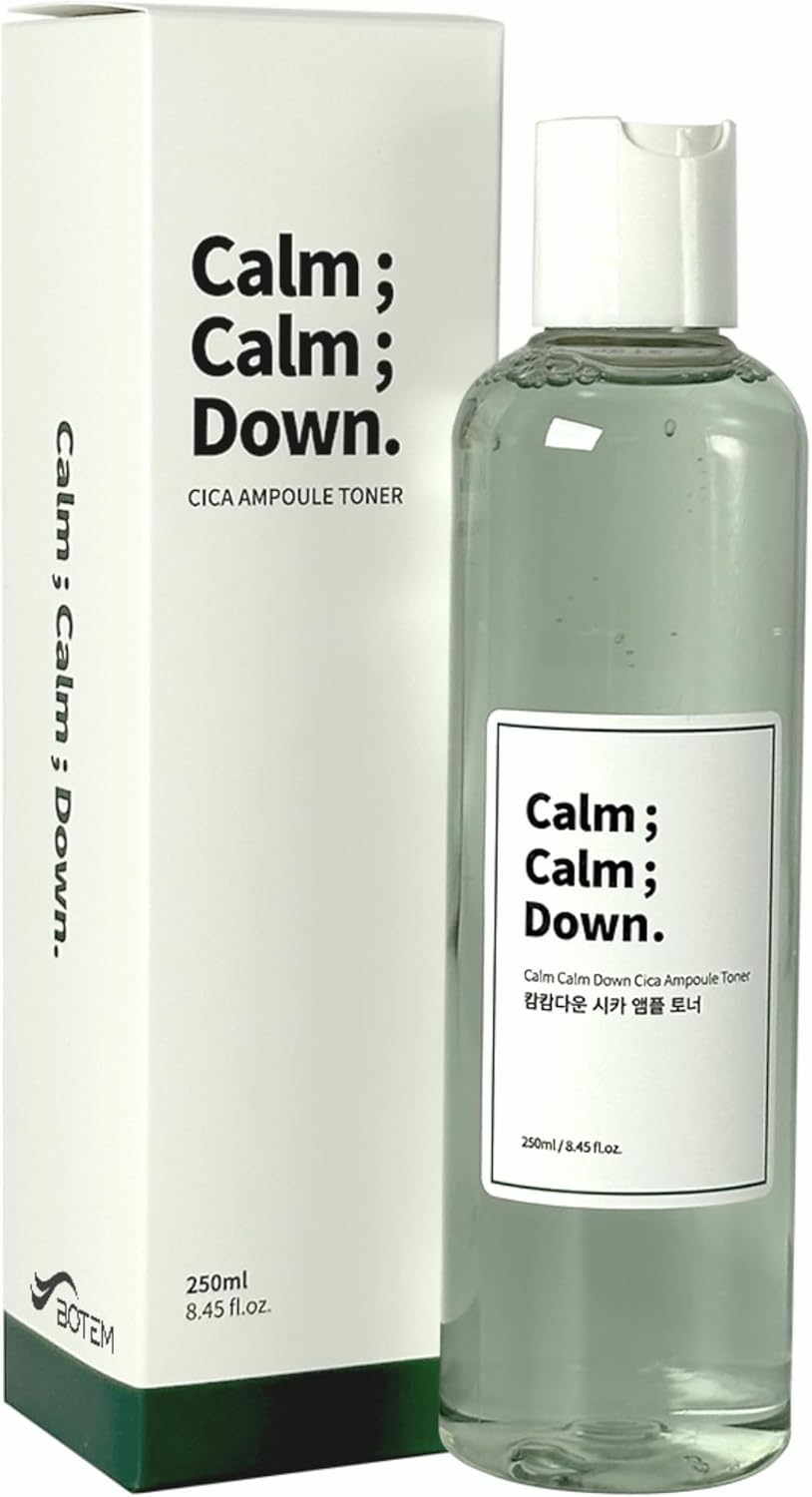 Calm Calm Down CICA Ampoule Toner – Daily Hydrating & Soothing Toner for Sensitive, Acne-Prone Skin with Centella & Madecassoside | Korean Skincare 8.45 fl.oz - Image 8
