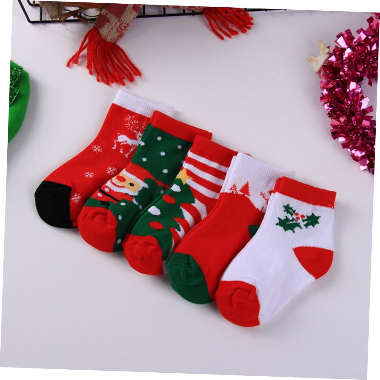 ABOOFAN 15 Paare Jungen Weihnachtssocken Jungen Socke Wintersocken Für Neuheit Festliche Elch Lustige Kinder Mädchen Schneeflocken Gemütlich