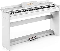 Vista 8 de 88-Tecla de Martillo Teclado Digital Ponderado, Teclado de Piano Eléctrico de Tamaño Completo, con 3 Pedales, Teclado Multifuncional y Soporte