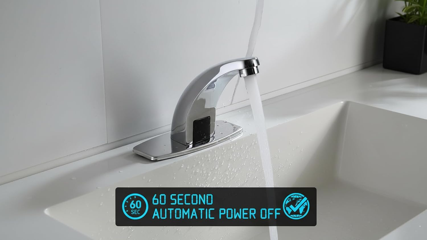 Updated Lead-Free NSF&CEC Certified Touchless Sensor Faucet for Office.Factory Commercial Usage 1.2GPM Easy Installation Automatic Chrome Bathroom Sink Faucet Water Saving