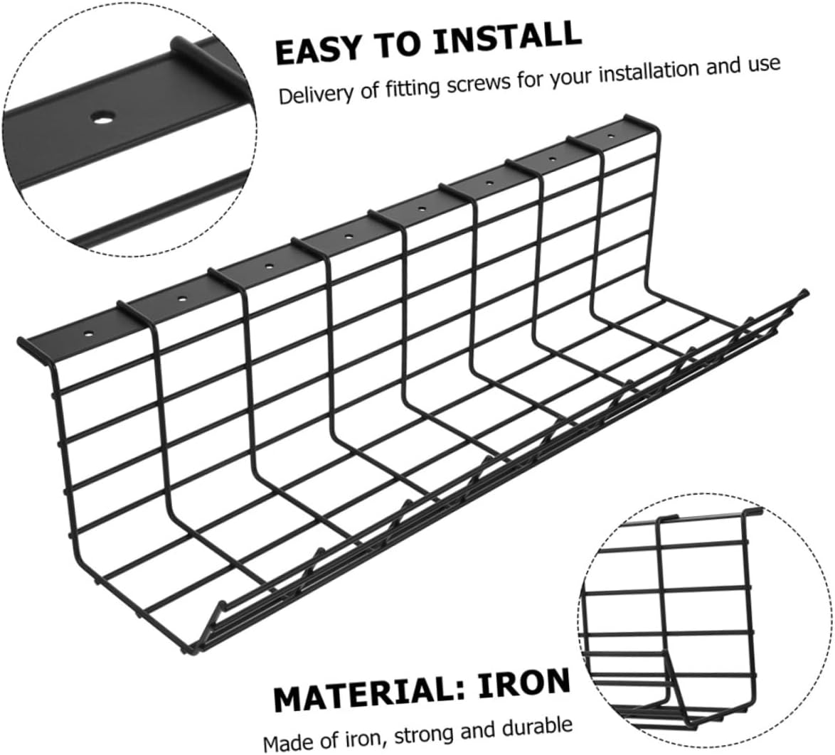 2pcs Cable Management Tray Wire Covers for Cords Under Desk Storage Organizer