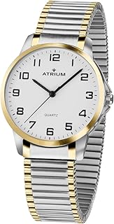 Damen-Armbanduhr Analog Quarz mit Edelstahl Zugband Flexband Silberfarben Goldfarben Bicolor A37-64
