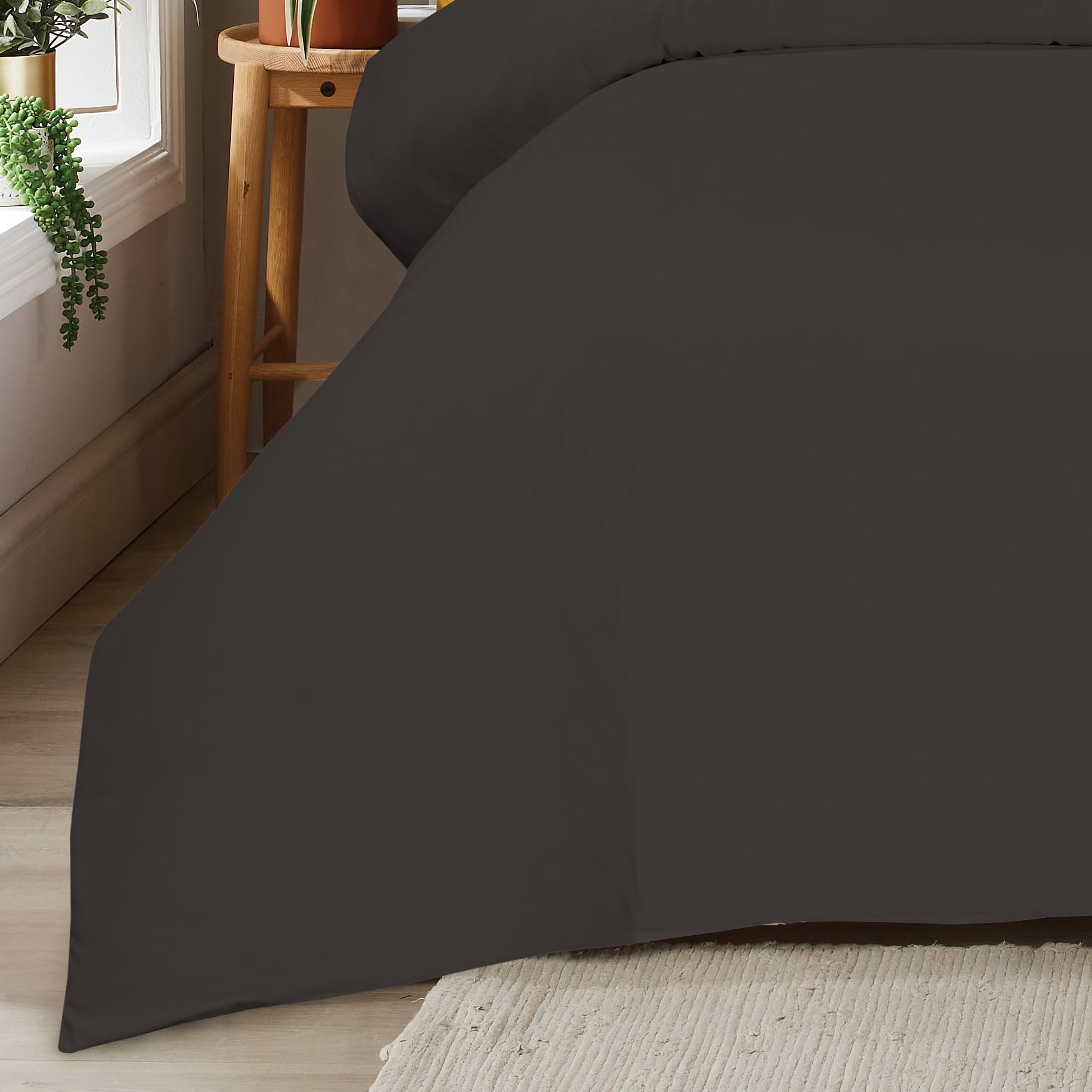 Olivia Rocco Grey Super Soft Plain Duvet Set Ultra-Soft Easy Care Quilt Bedding Bed Cover Sets With Convenient Zip Fastening Luxurious Comfort For A Dreamy Bedroom Makeover, King