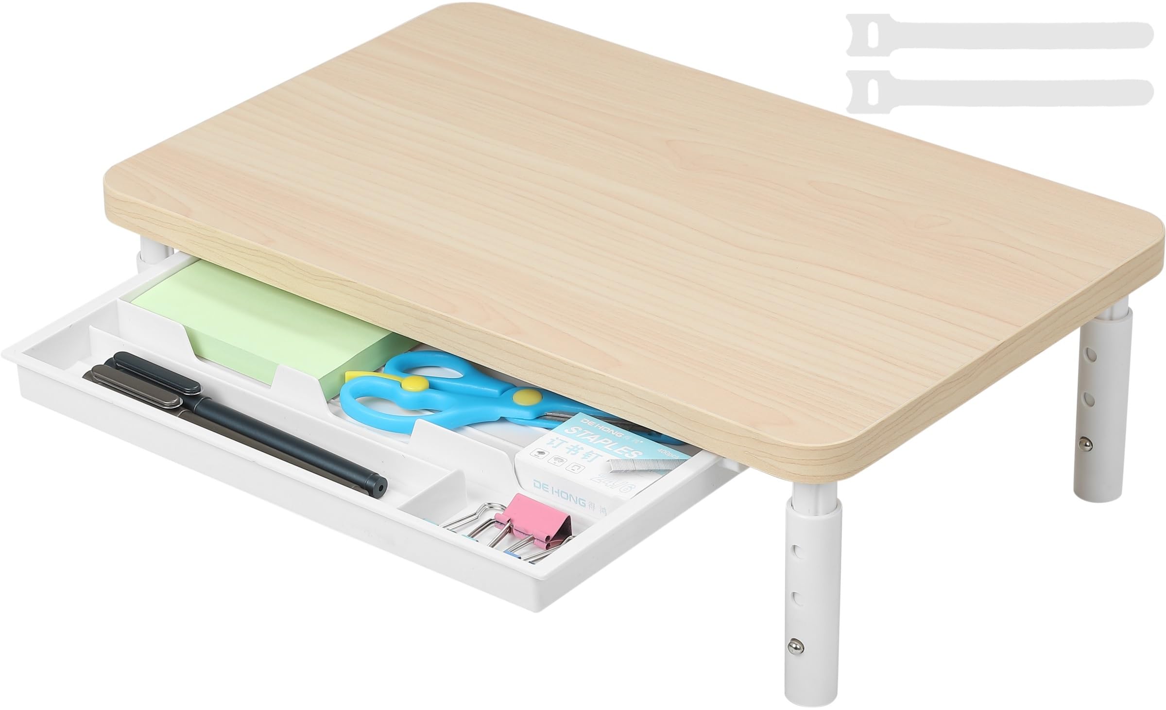 ETHU Supporto per Monitor con 3 Altezze Regolabili Carico Fino a 20KG，con cassetto portaoggetti, organizer da scrivania per ufficio e casa, supporto ergonomico per stampante computer, laptop PC iMac