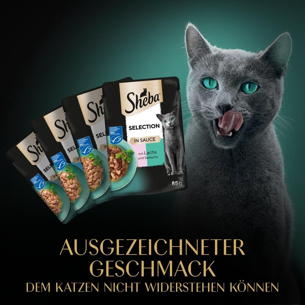 Sheba Selection Katzen Nassfutter im Portionsbeutel Fisch Variation (MSC) in Sauce Multipack 4x12x85g