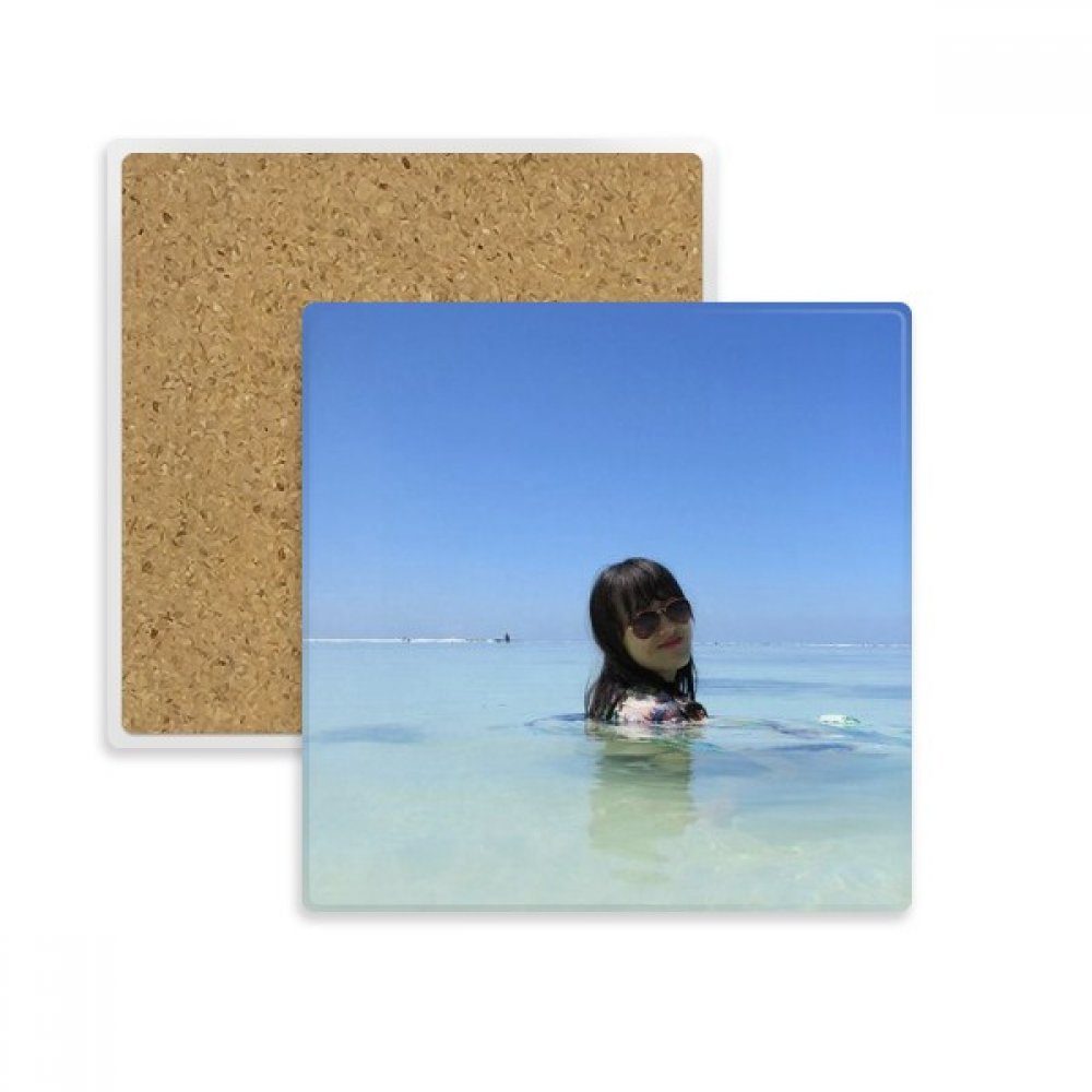 Tasse porte de pierre absorbant mer fille vague anti tache