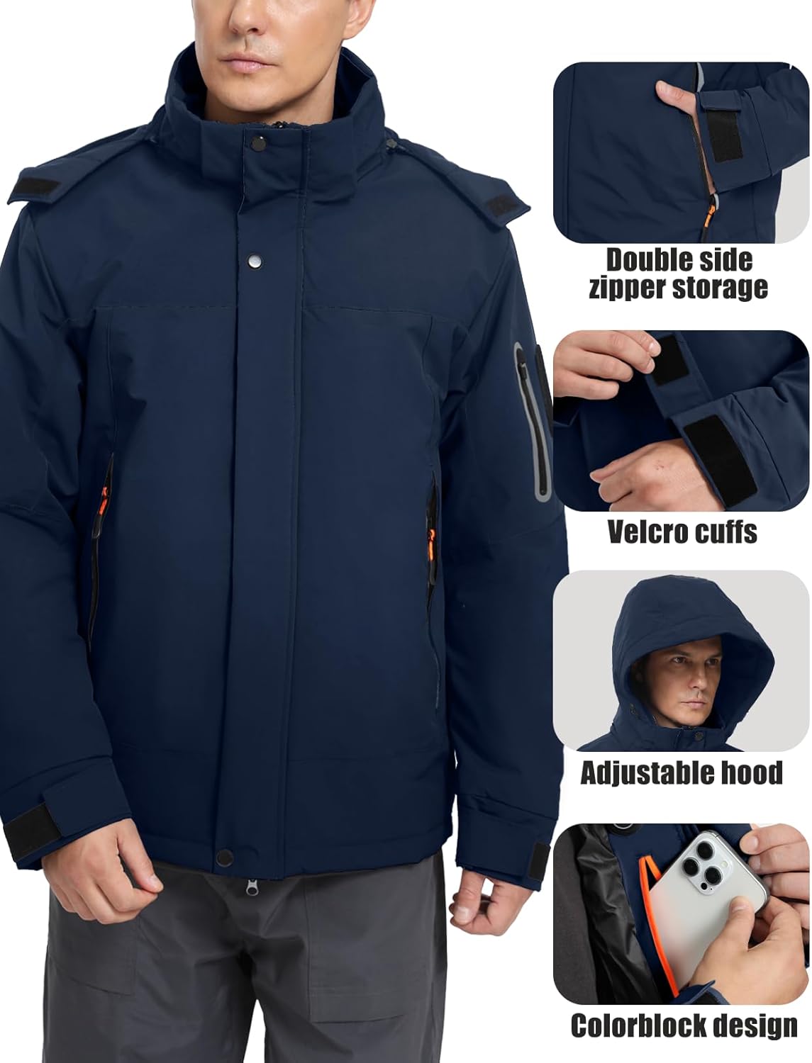 Men's Heated Jacket Winter Waterproof Ski Jacket Insulated Windproof Outdoor Heated Coat Mountain Windbreaker - Image 5