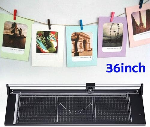 Miniatura 2 de Cortador manual de alta resistencia de 36 pulgadas, cortador de papel giratorio de precisión para papel fotográfico, película, mermelada de papel de