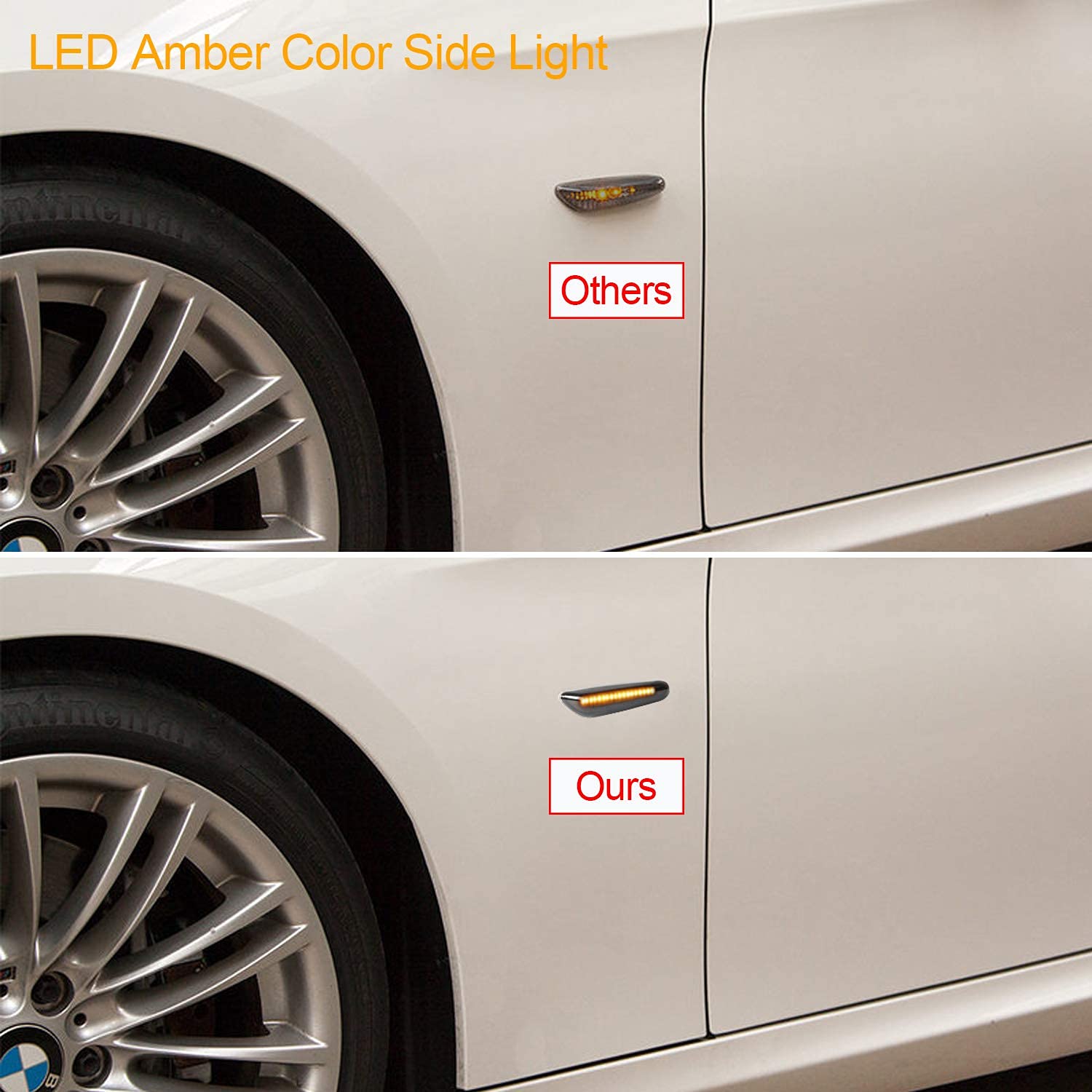 OZ-LAMPE Frecce Laterale Dinamico a LED per BM-W E92 E46 E87 E81 E36 E90 E91 E60 E61 E88 E93 E53, Indicatori di Direzione Laterale a LED 2 Pezzi Nero Canbus