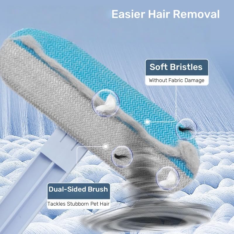 QUZGVEXA Reusable Rubber-Bristle Pet Hair Remover Brush — view 3