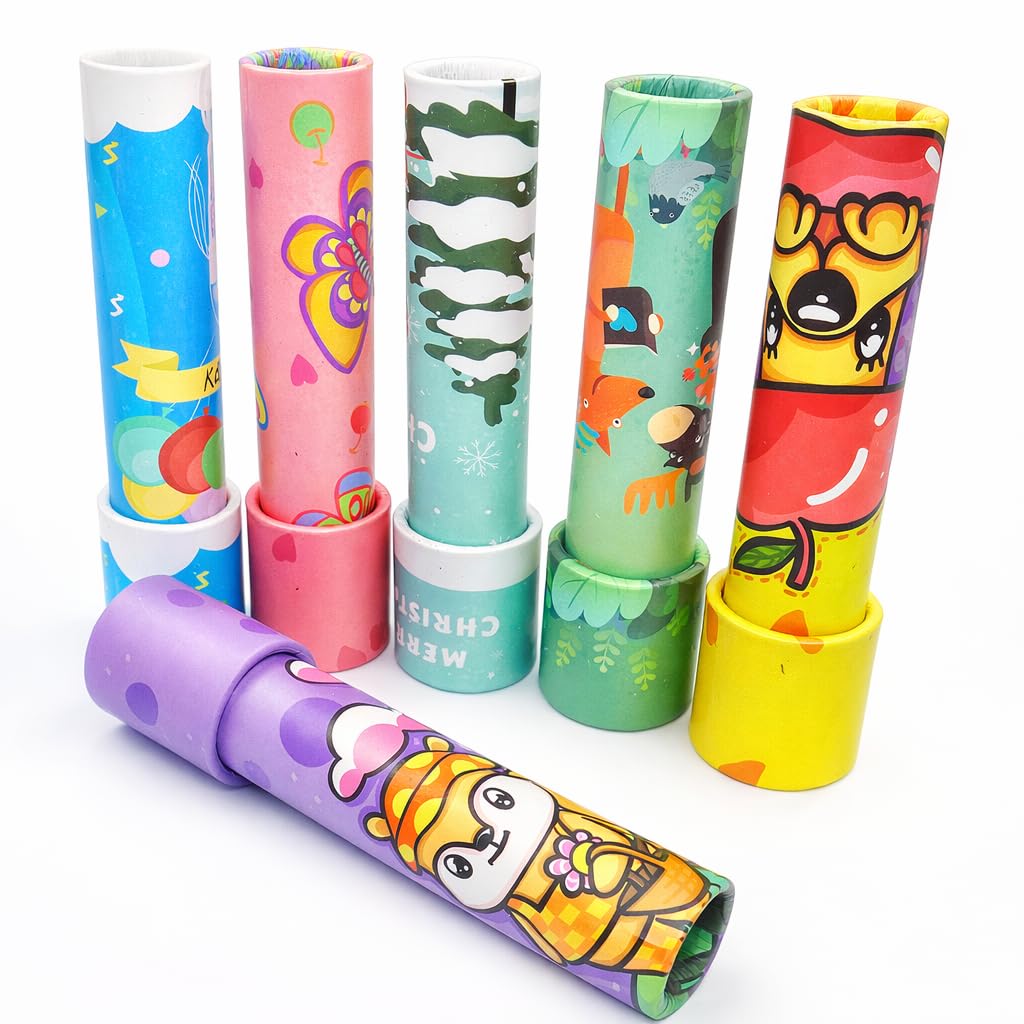 Happium 6 PCS Classic Kaleidoscope - Pass the Parcel Gifts for Kids' Birthday, Retro Party Favor Goodie Bag Fillers Return Gifts Carnival Prize and Stocking Stuffers