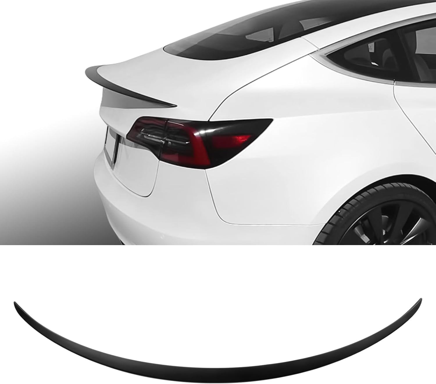 Spoiler for Tesla Model 3 ABS Material Rear Trunk Lip Spoiler Tail Wing Compatible with 2017-2023 Tesla Model 3 (Matte Black)