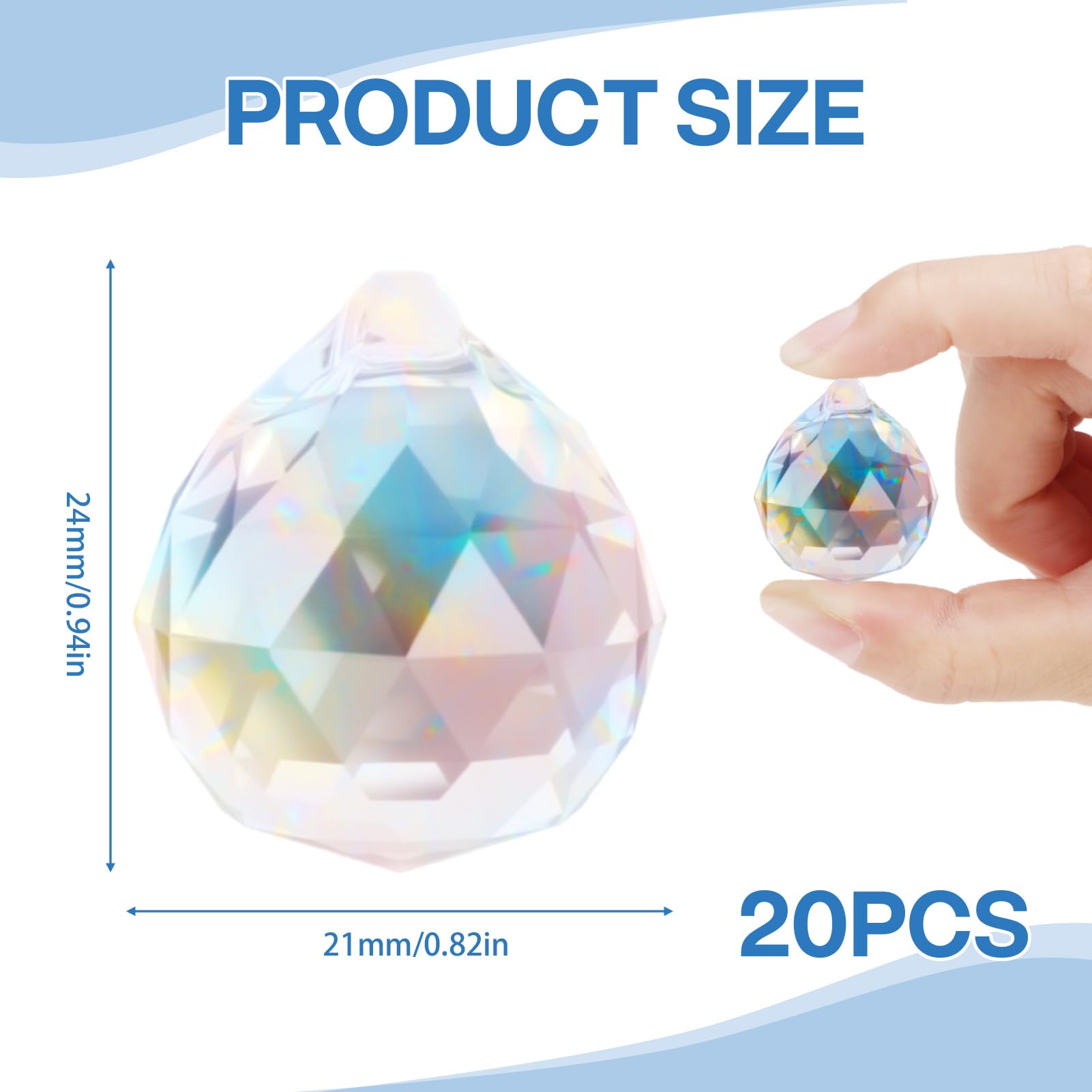 20 Palline Di Cristallo K9 Acchiappasole 20mm - Prismi Per Finestre Che Creano Arcobaleni